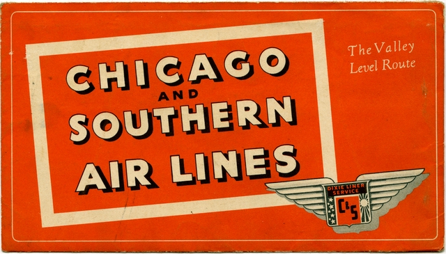 Ticket jacket and ticket: Chicago & Southern Air Lines (C&S)