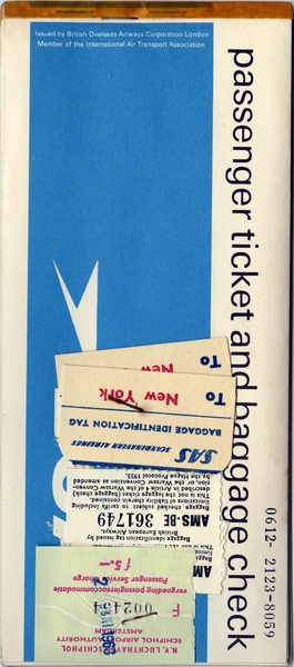 Image: ticket jacket and ticket: BOAC (British Overseas Airways Corporation)