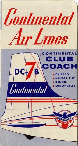 Ticket jacket and ticket: Continental Air Lines