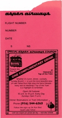 Image: ticket jacket and ticket receipt: Aspen Airways