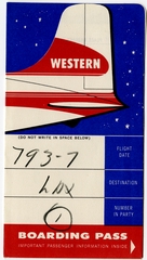 ticket jacket and ticket: Western Air Lines and United Air Lines 