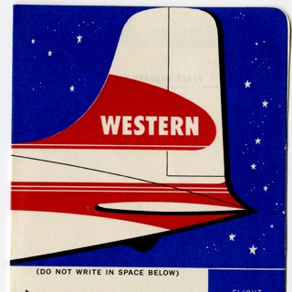 Image #1: ticket jacket and ticket: Western Air Lines and United Air Lines 