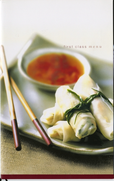 Image: menu: Cathay Pacific Airways, First Class