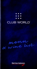 Image: menu: British Airways, Club World (Business) Class