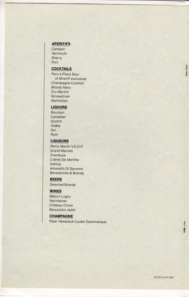 Image: menu: Braniff International