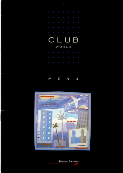 Image: menu: British Airways, Club World (Business Class)
