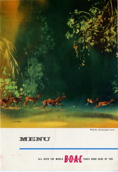 Image: menu: BOAC (British Overseas Airways Corporation)