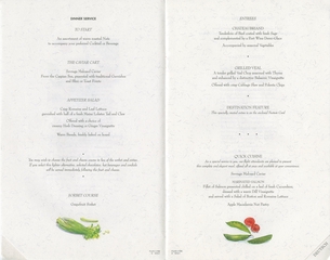 Image: menu: American Airlines, First Class