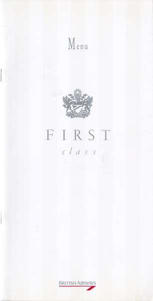 Image: menu: British Airways, First Class