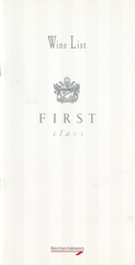 Image: menu: British Airways, First Class