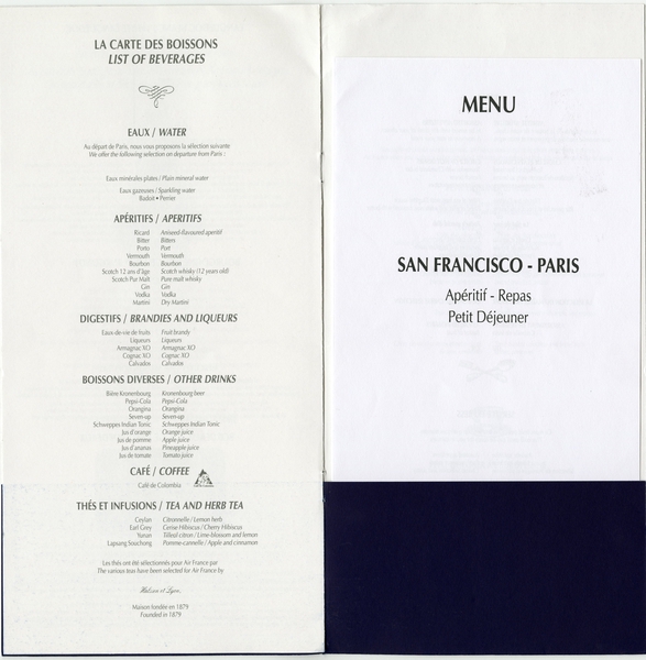 Image: menu: Air France