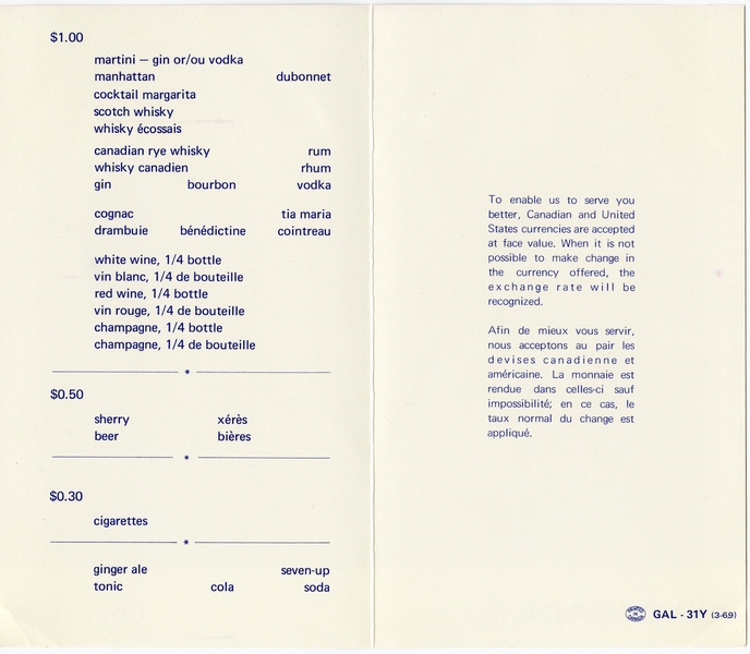 Image: menu: Air Canada