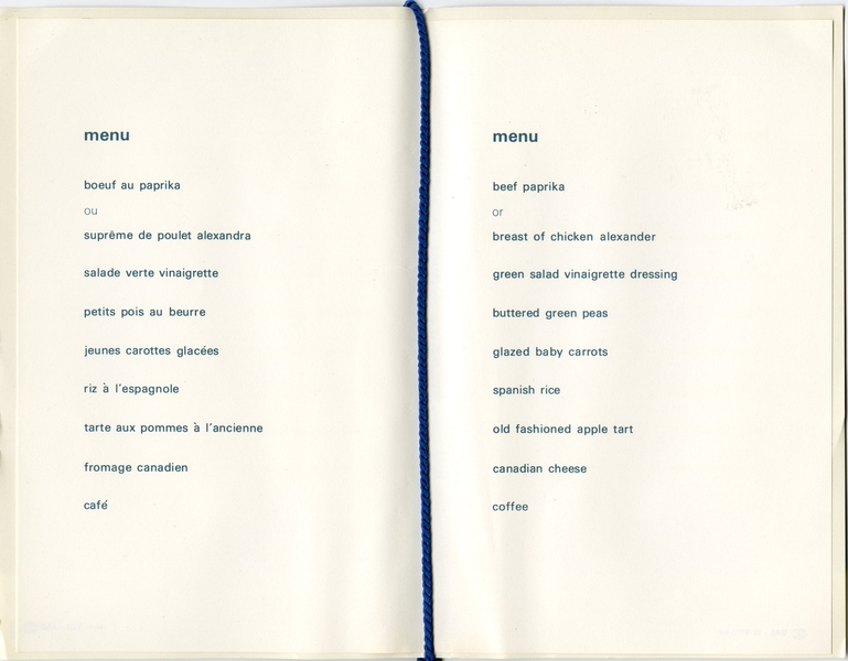 Image: menu: Air Canada