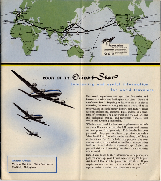 Image: route map: Philippine Air Lines, international routes