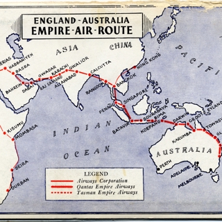 Image #2: route map: Qantas Empire Airways, Sydney to Singapore
