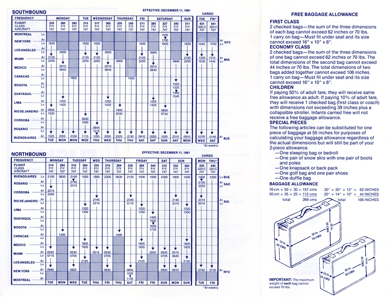 Image: timetable: Aerolineas Argentinas