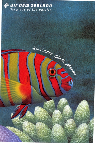 Image: menu: Air New Zealand, Business Class