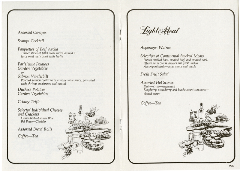 Image: menu: Air New Zealand
