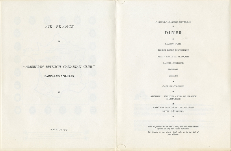Image: menu: Air France