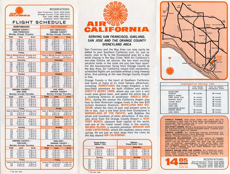 Image: timetable: Air California