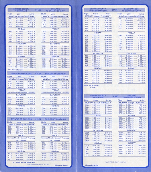 Image: timetable: Air California