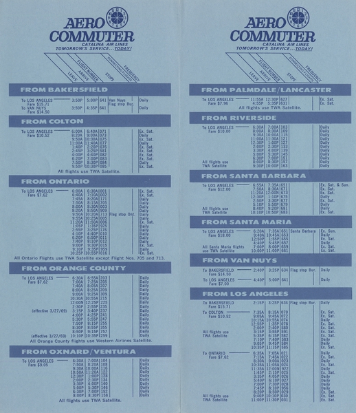 Image: timetable: Aero Commuter and Catalina Air Lines