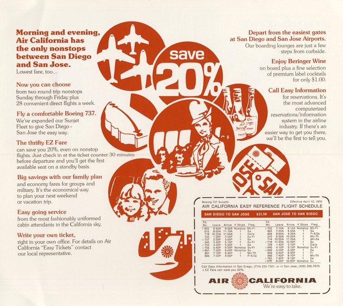 Image: timetable: Air California