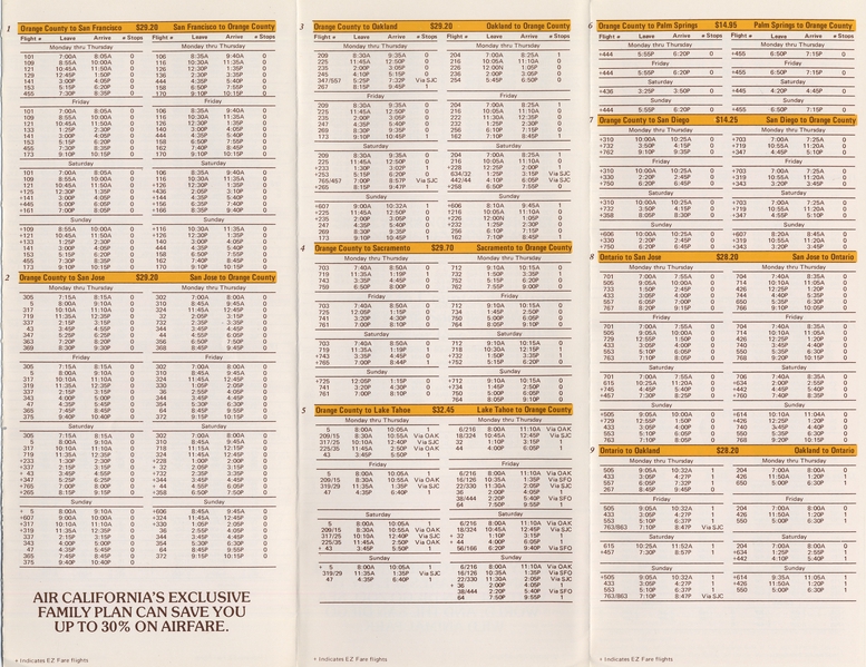 Image: timetable: Air California