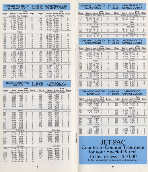 Image: timetable: Air California