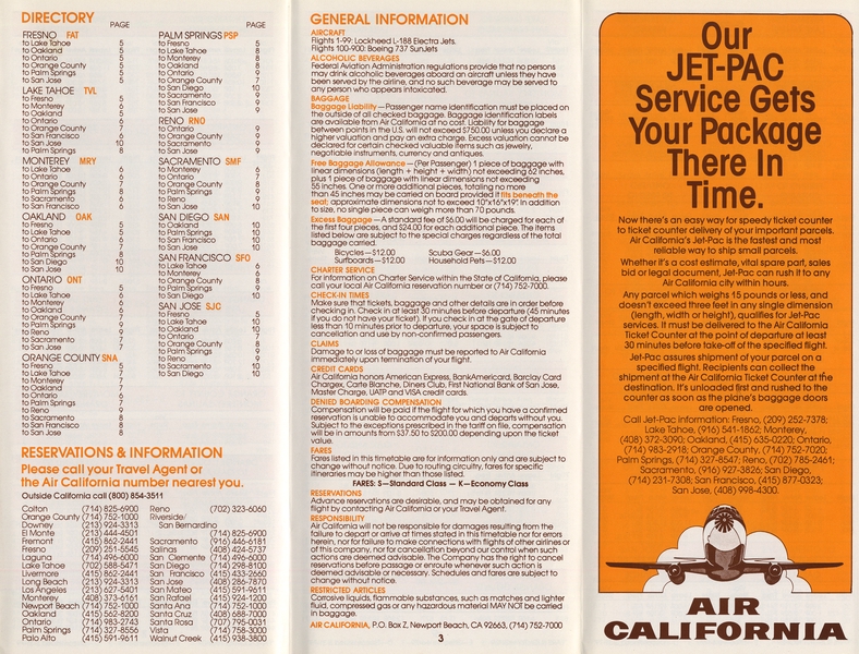 Image: timetable: Air California