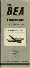 Image: timetable: BEA (British European Airways)