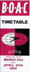 Image: timetable: BOAC (British Overseas Airways Corporation)