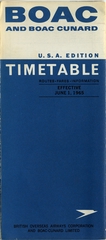 Image: timetable: BOAC (British Overseas Airways Corporation), U.S.A. Edition