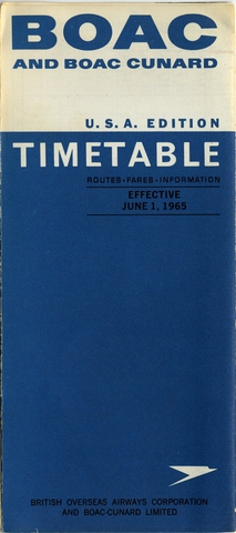Boac Notebook Objects | timetable: British Overseas Airways Corporation (BOAC), U.S.A ...