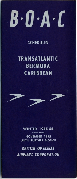 Image: timetable: BOAC (British Overseas Airways Corporation), winter schedule