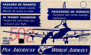 Image: boarding pass: Pan American World Airways
