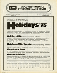 Image: timetable: TWA (Trans World Airlines), employee schedule