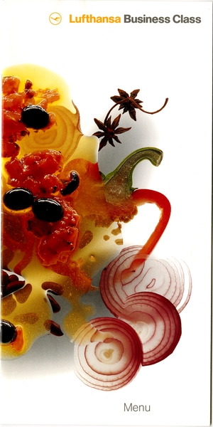 Image: menu: Lufthansa German Airlines, Business Class