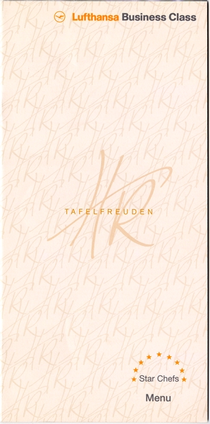 Image: menu: Lufthansa German Airlines, Business Class