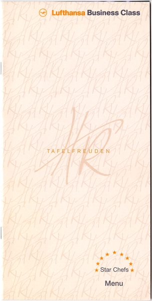 Image: menu: Lufthansa German Airlines, Business Class