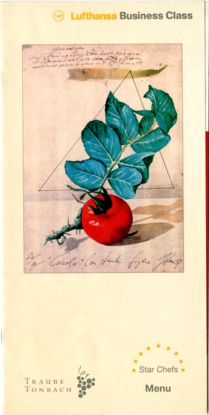 Image: menu: Lufthansa German Airlines, Business Class