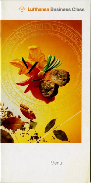 Image: menu: Lufthansa German Airlines, Business Class