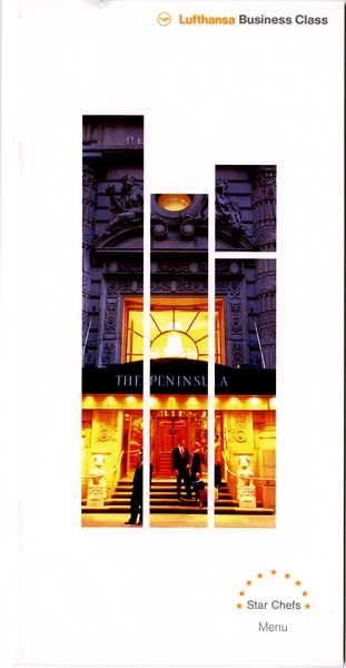 Image: menu: Lufthansa German Airlines, Business Class