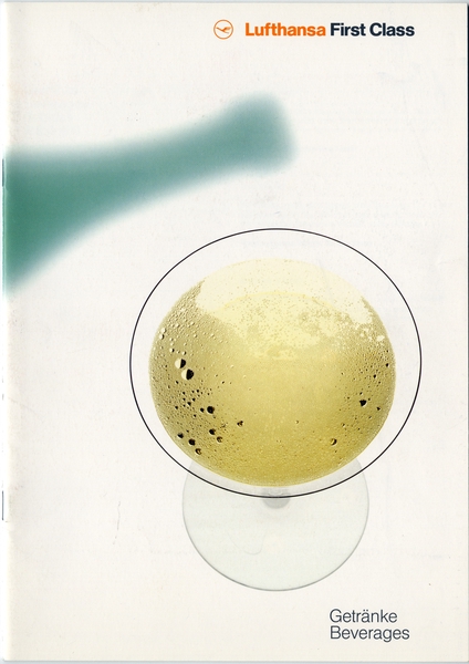 Image: menu: Lufthansa German Airlines, First Class