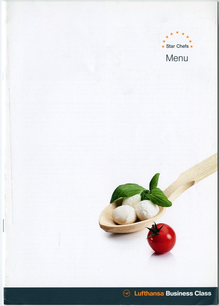 Image: menu: Lufthansa German Airlines, Business Class