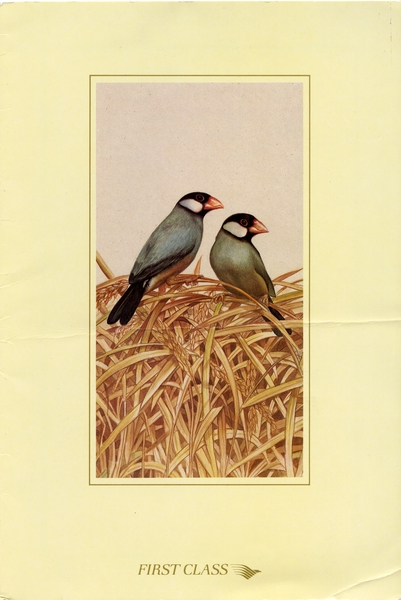 Image: menu: Garuda Indonesian Airways, First Class