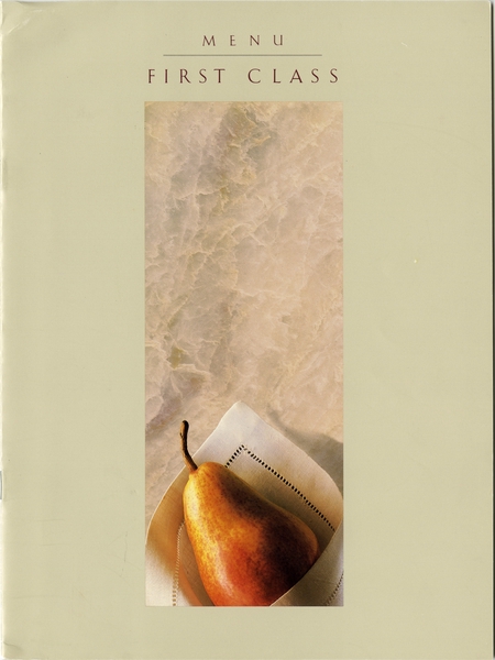 Image: menu: Northwest Airlines, First Class