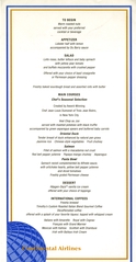 Image: menu: Continental Airlines