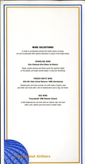Image: menu: Continental Airlines