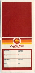 ticket jacket: Golden West Airlines